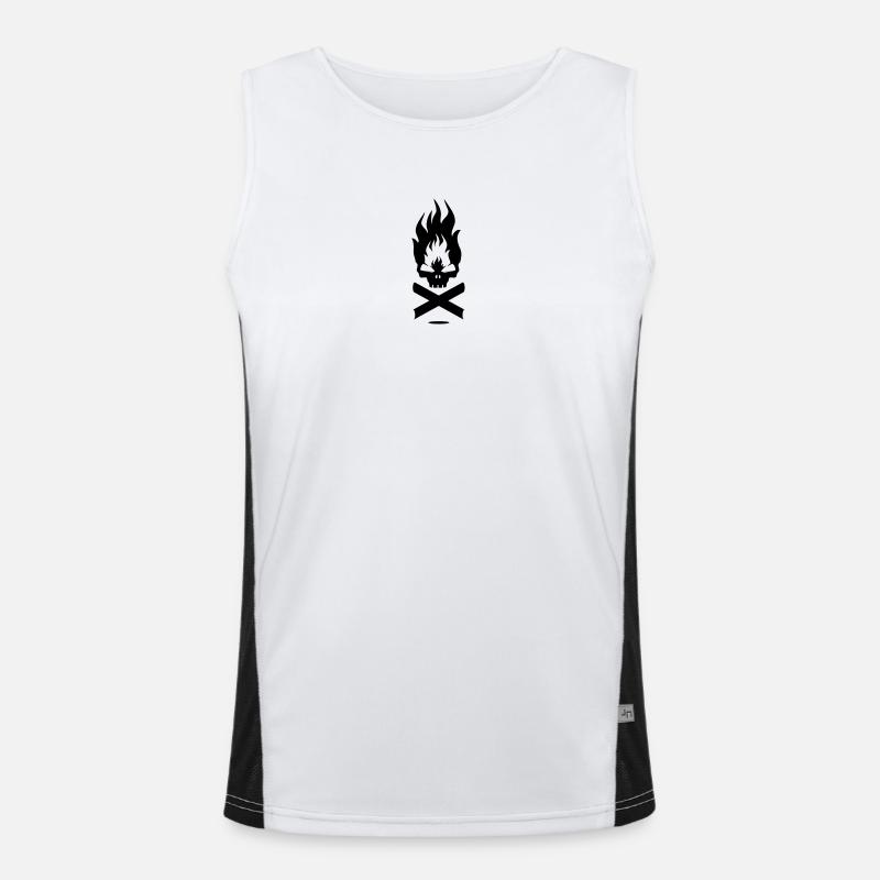 A fire symbol with skull Men's Functional Contrast Tank Top 