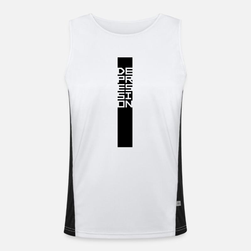 Text Bar Depression Men's Functional Contrast Tank Top 
