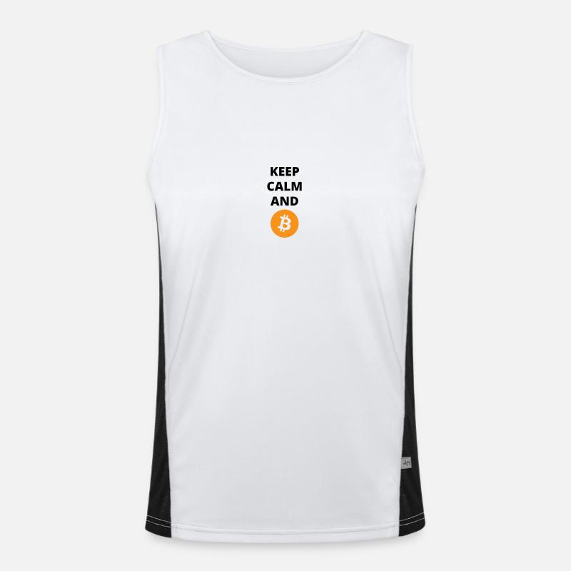 Keep calm and Bitcoin Men's Functional Contrast Tank Top 