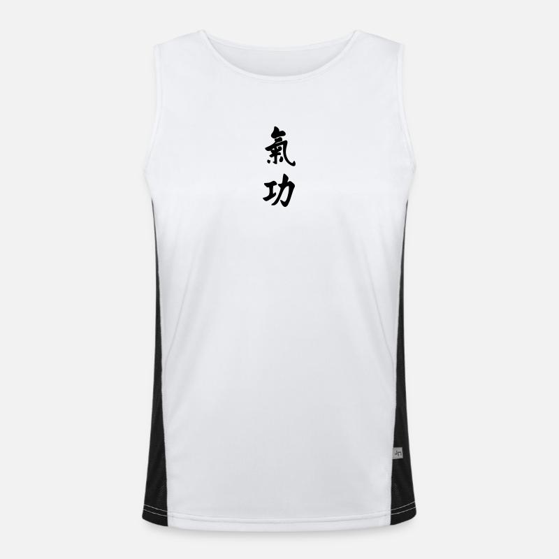 QI gong écriture verticale Débardeur respirant contrasté Homme 