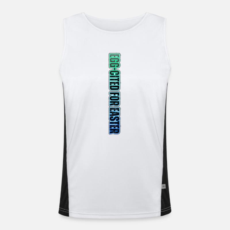 EGG-CITED FOR EASTER – neonfarbener Osterhumor Funktionelles Kontrast-Tank Top für Männer 