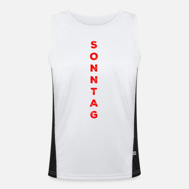 Sunday - red Men's Functional Contrast Tank Top 