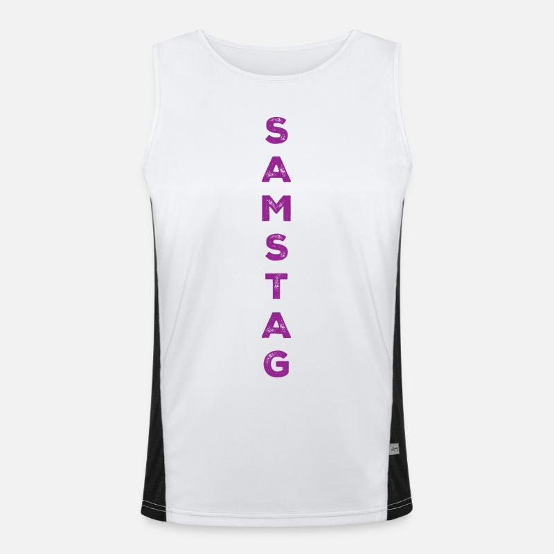 Samstag - lila Funktionelles Kontrast-Tank Top für Männer 