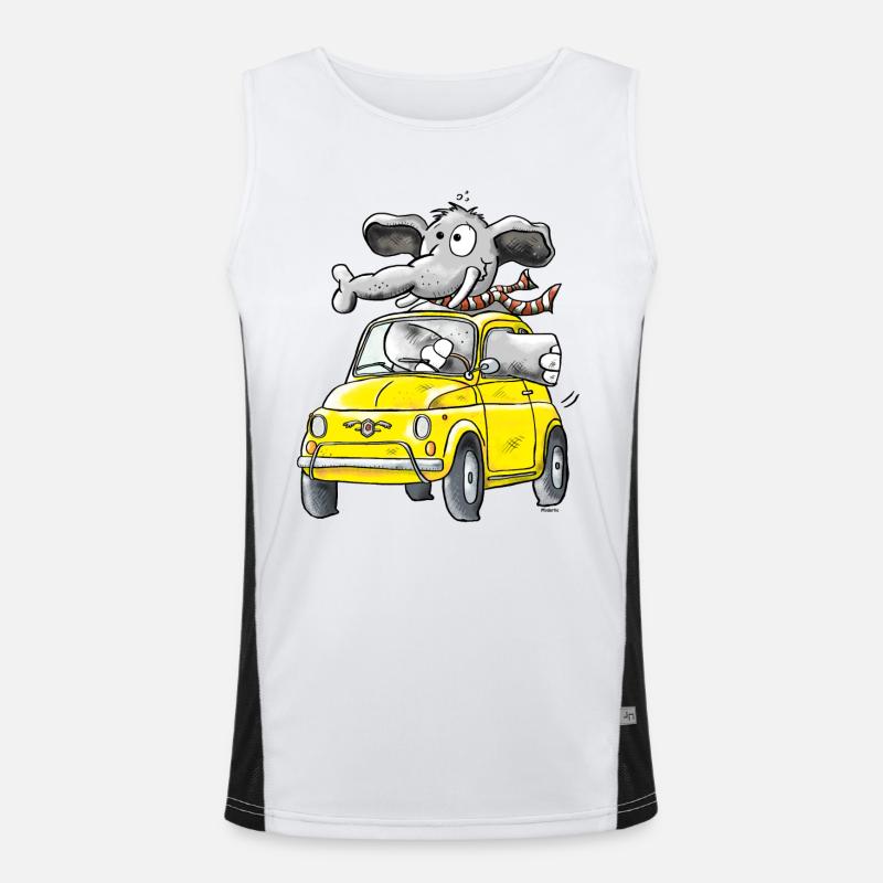 Elefantenrollschuh - Auto Funktionelles Kontrast-Tank Top für Männer 