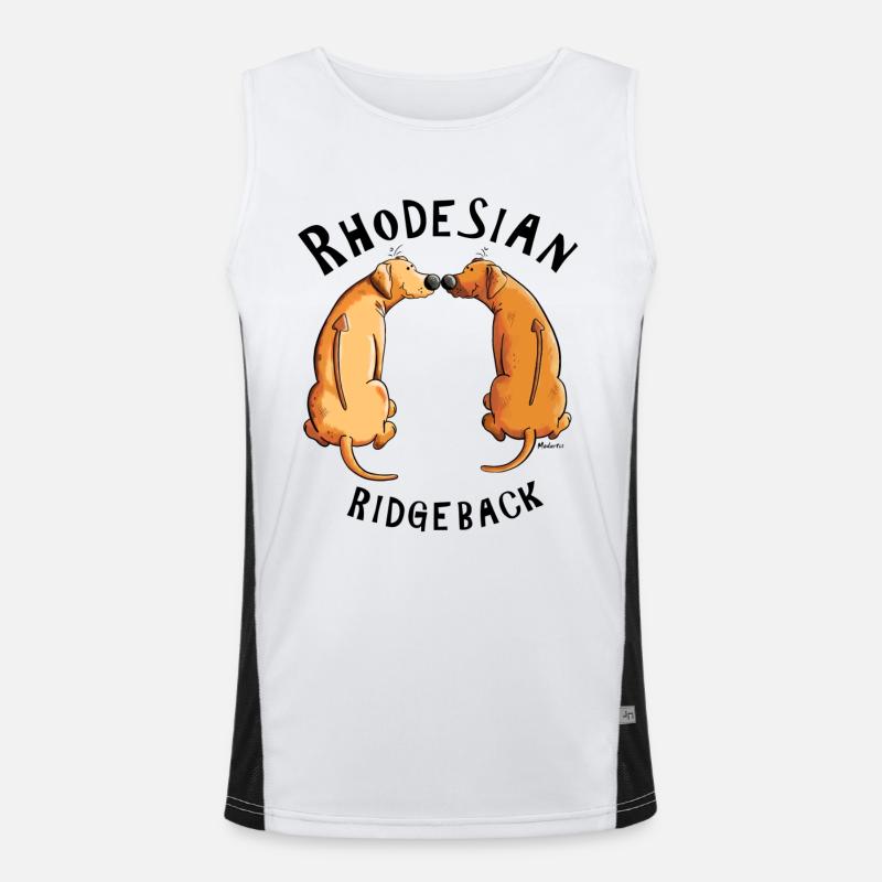 Smiling Rhodesian Ridgeback Funktionelles Kontrast-Tank Top für Männer 