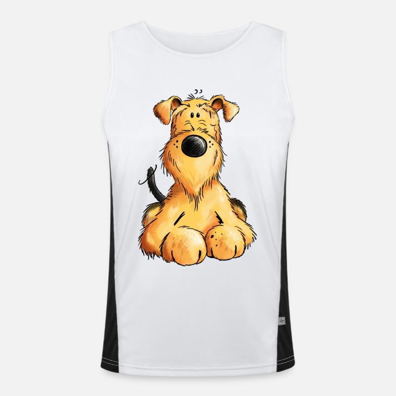 Pfiffiger Airedale Terrier - Welsh Terrier - Hund Funktionelles Kontrast-Tank Top für Männer 