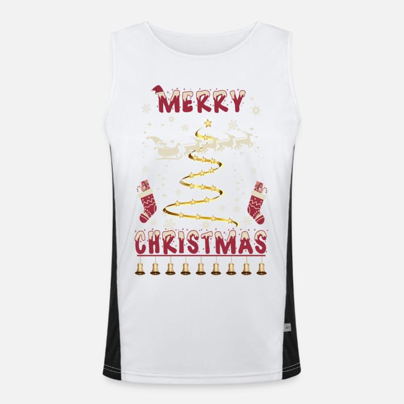 Merry Christmas Men's Functional Contrast Tank Top 