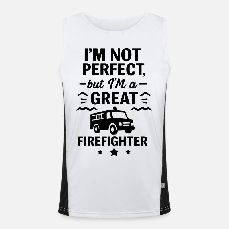 Super Firefighter Hero Men's Functional Contrast Tank Top 