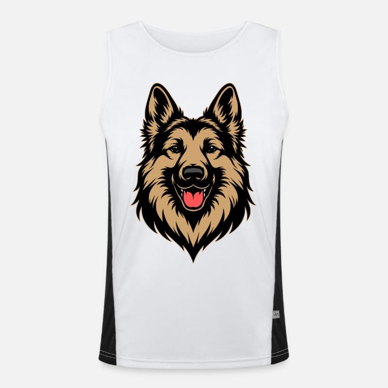 Deutscher Schäferhund Design Funktionelles Kontrast-Tank Top für Männer 