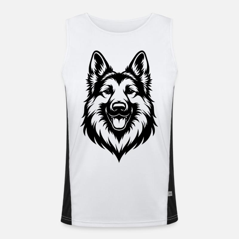 Deutscher Schäferhund Design Funktionelles Kontrast-Tank Top für Männer 