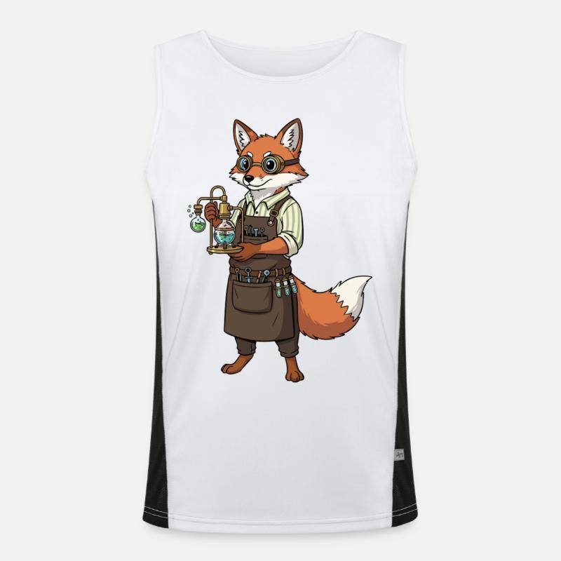 Fox Alchemist Steampunk Mad Scientist Men's Functional Contrast Tank Top 