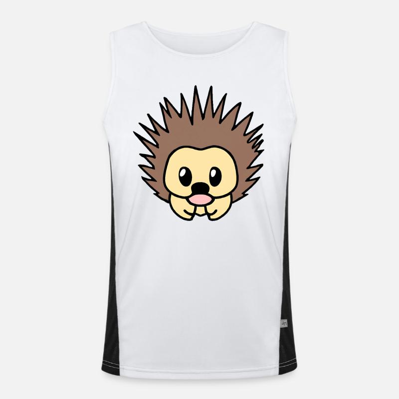 Hérisson kawaii ébouriffé Débardeur respirant contrasté Homme 