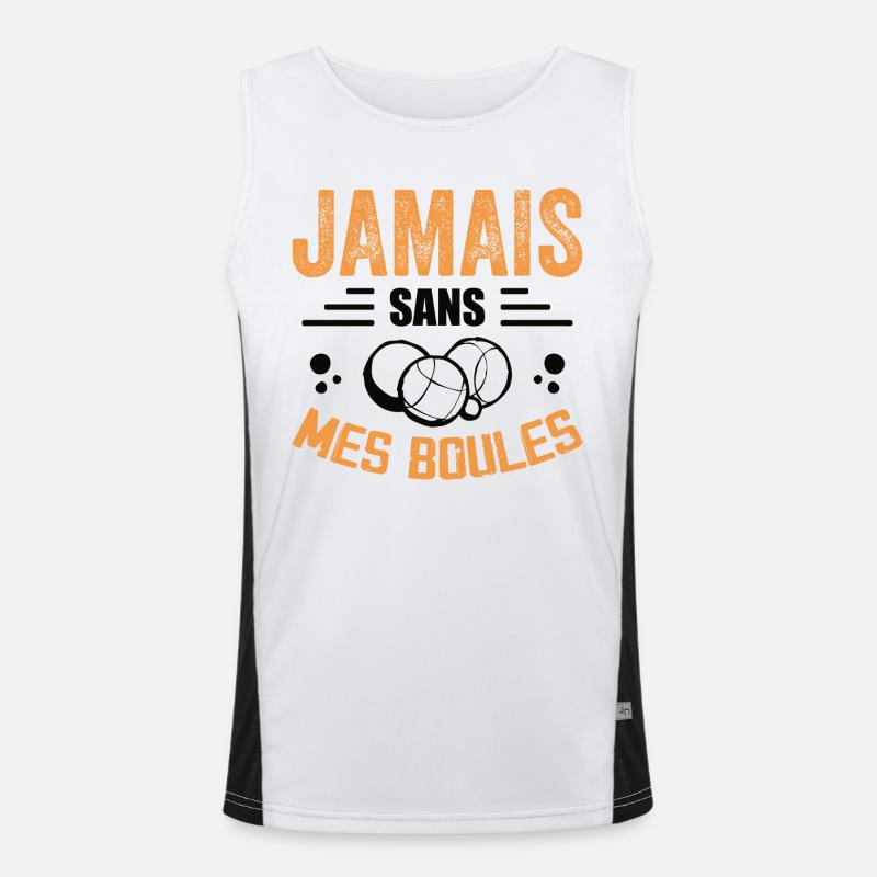 Nie ohne meine Eier - Petanque Geschenk Funktionelles Kontrast-Tank Top für Männer 
