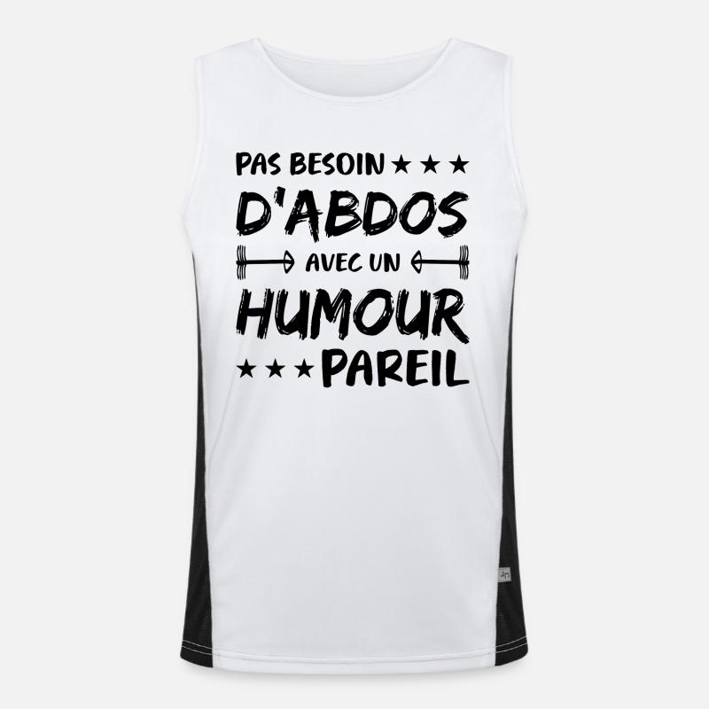 No need for abs with such a humorous body Men's Functional Contrast Tank Top 