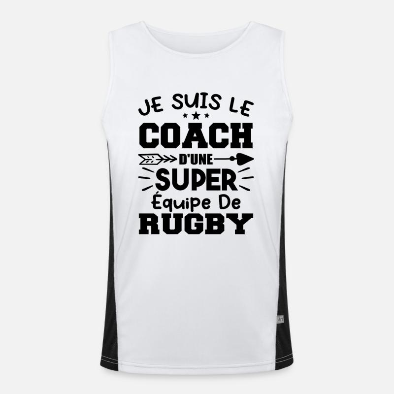Je suis le coach d'une super équipe de rugby Débardeur respirant contrasté Homme 