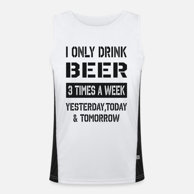 i only drink beer Funktionelles Kontrast-Tank Top für Männer 
