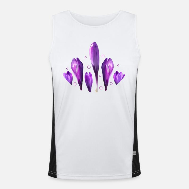Crocuses Spring Spring Beginning - Men's Functional Contrast Tank Top  - white/black