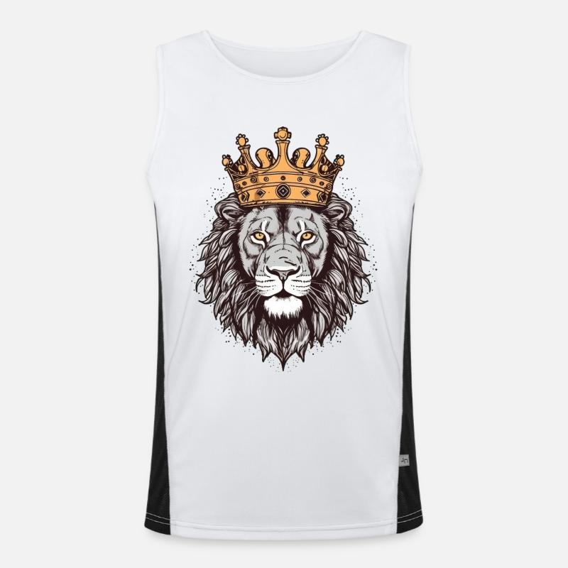 Lion avec couronne Débardeur respirant contrasté Homme 