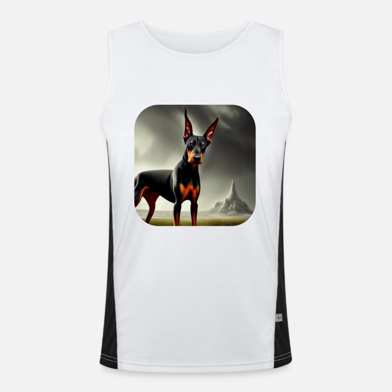 Dobermann Funktionelles Kontrast-Tank Top für Männer 