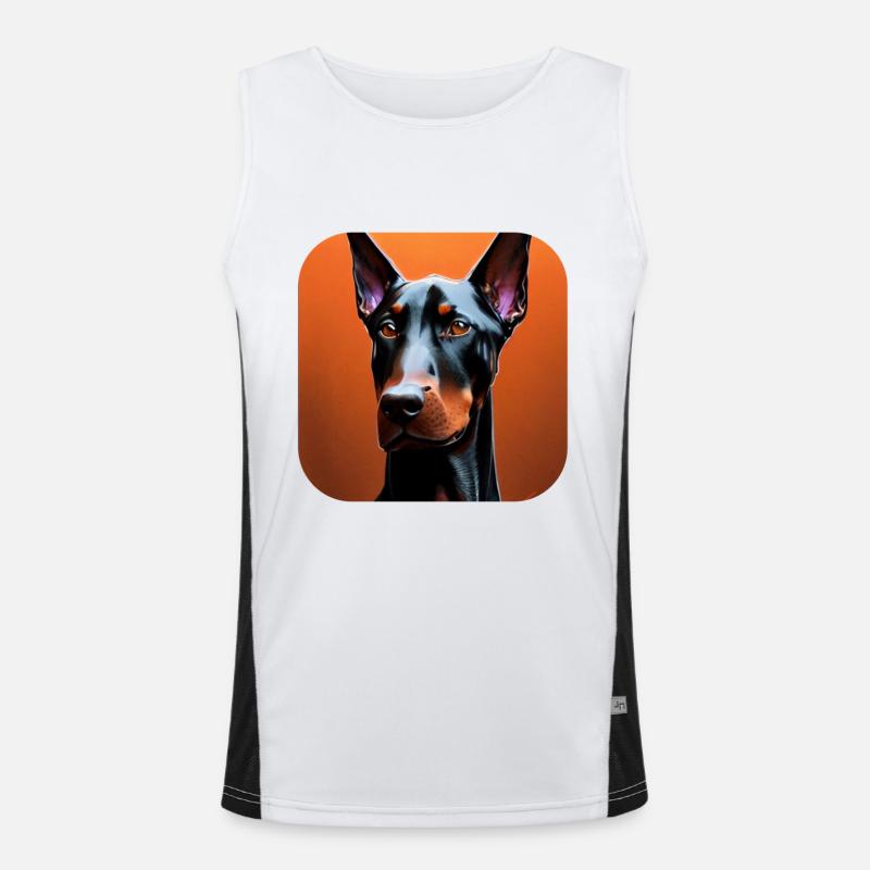 Dobermann Funktionelles Kontrast-Tank Top für Männer 