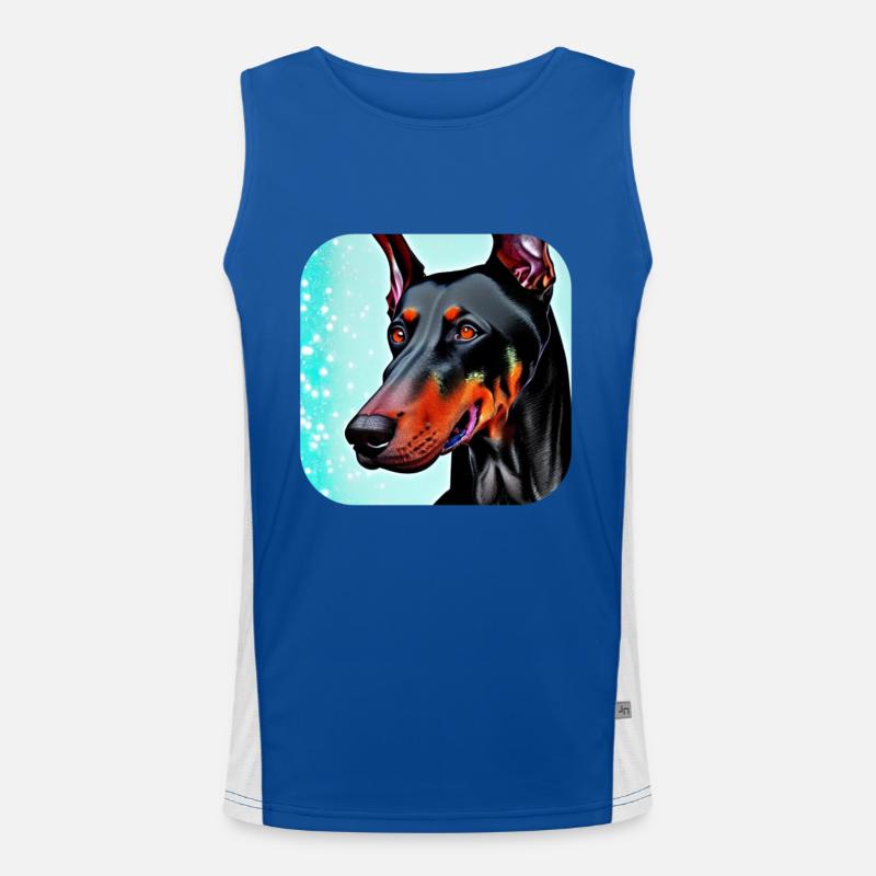 Dobermann Funktionelles Kontrast-Tank Top für Männer 
