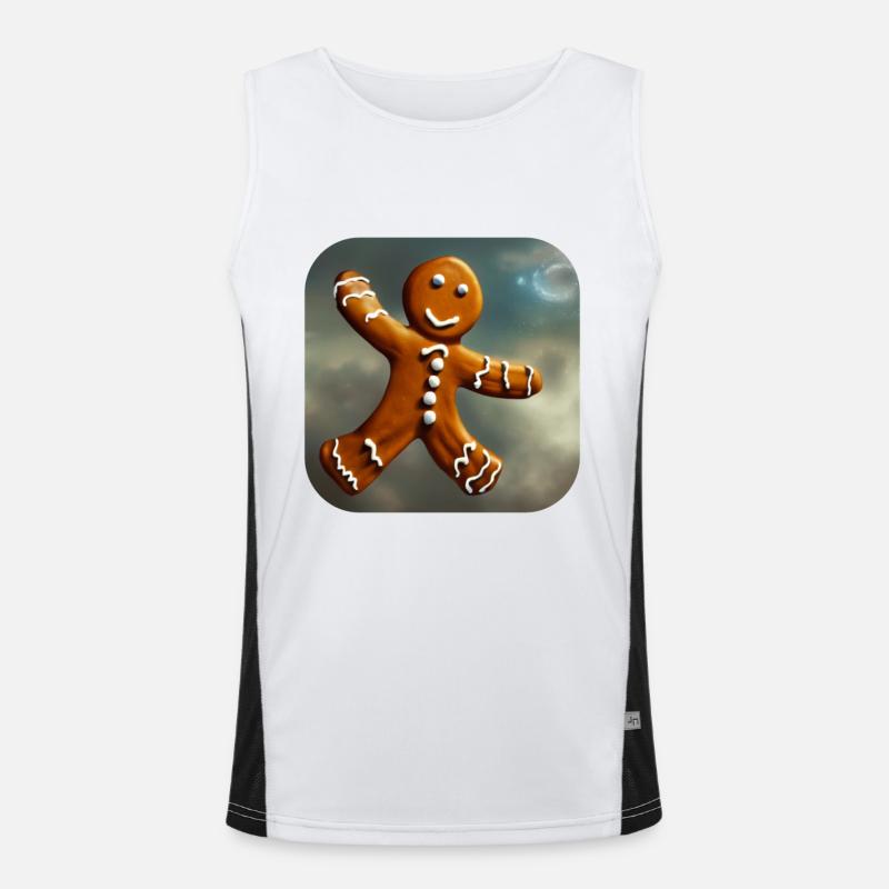 Weihnachts Lebkuchen Funktionelles Kontrast-Tank Top für Männer 