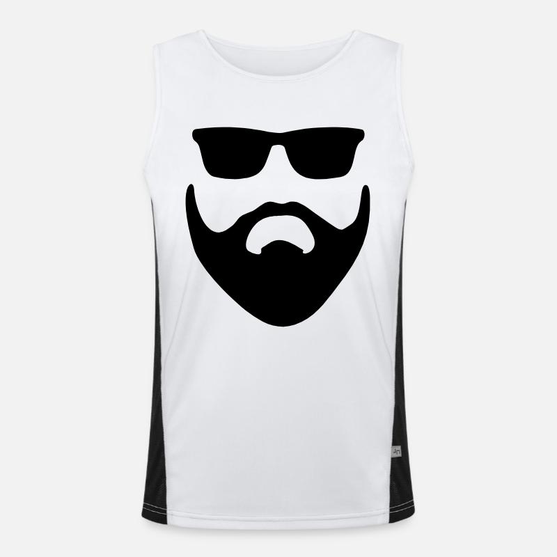 Bart Gesicht Vektor Funktionelles Kontrast-Tank Top für Männer 