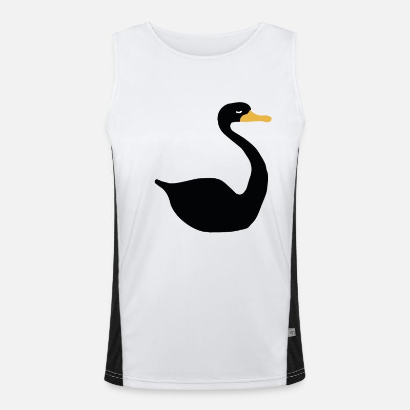 Black Swan Schwarzer Schwan Funktionelles Kontrast-Tank Top für Männer 