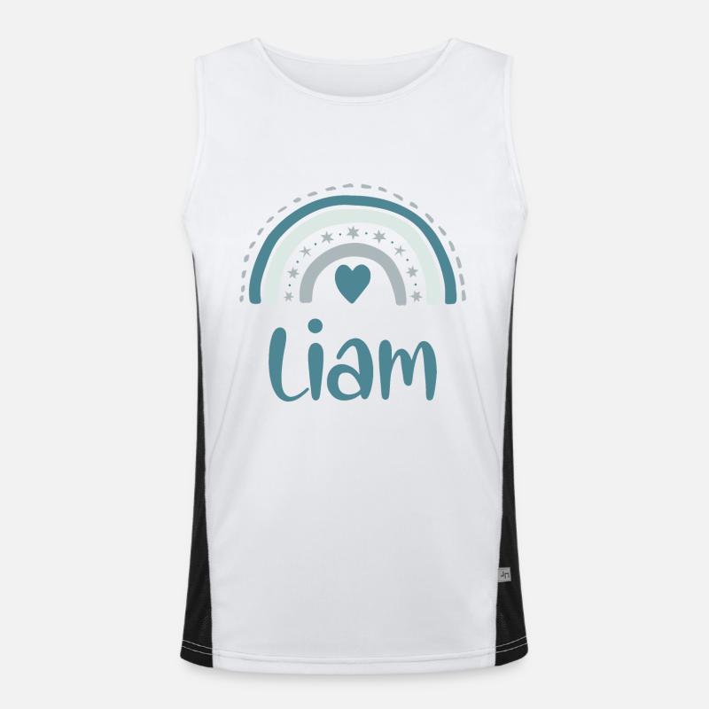 Liam Name Rainbow Men's Functional Contrast Tank Top 