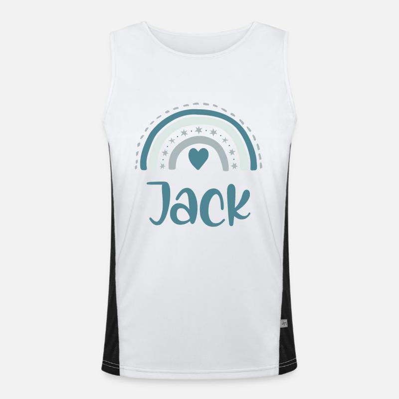 Jack Name Regenbogen Funktionelles Kontrast-Tank Top für Männer 