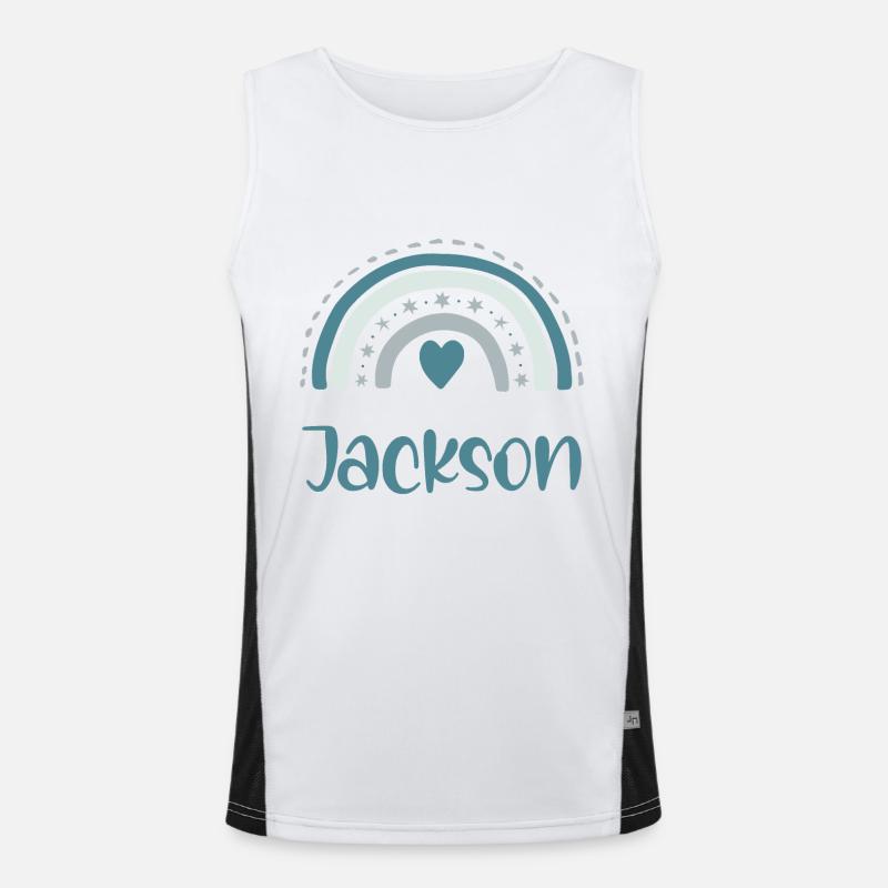 Jackson Name Rainbow Funktionelles Kontrast-Tank Top für Männer 