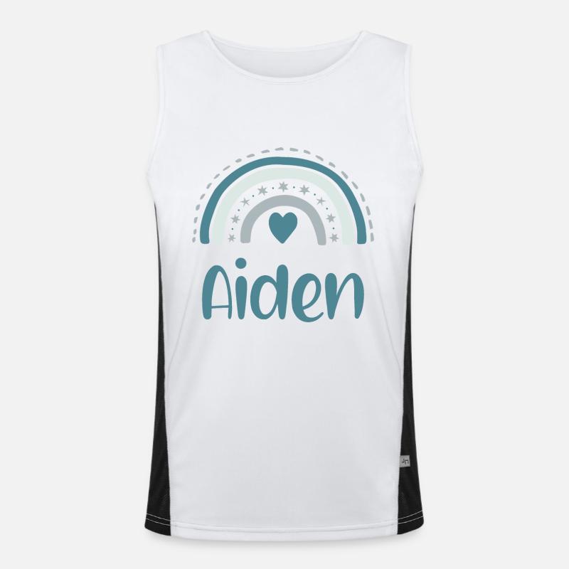 Aiden Name Rainbow Men's Functional Contrast Tank Top 