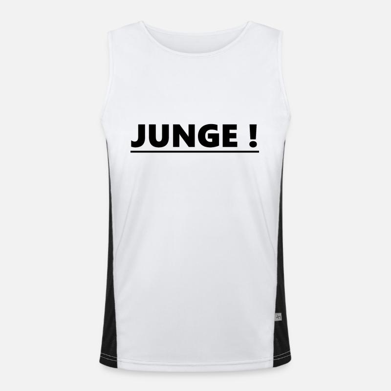 Junge! Provokativ Spruch Text Geschenk Idee Funktionelles Kontrast-Tank Top für Männer 