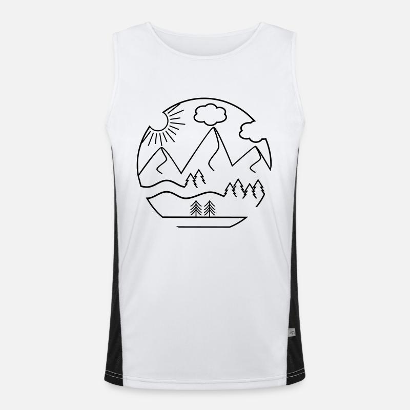 Berge Funktionelles Kontrast-Tank Top für Männer 