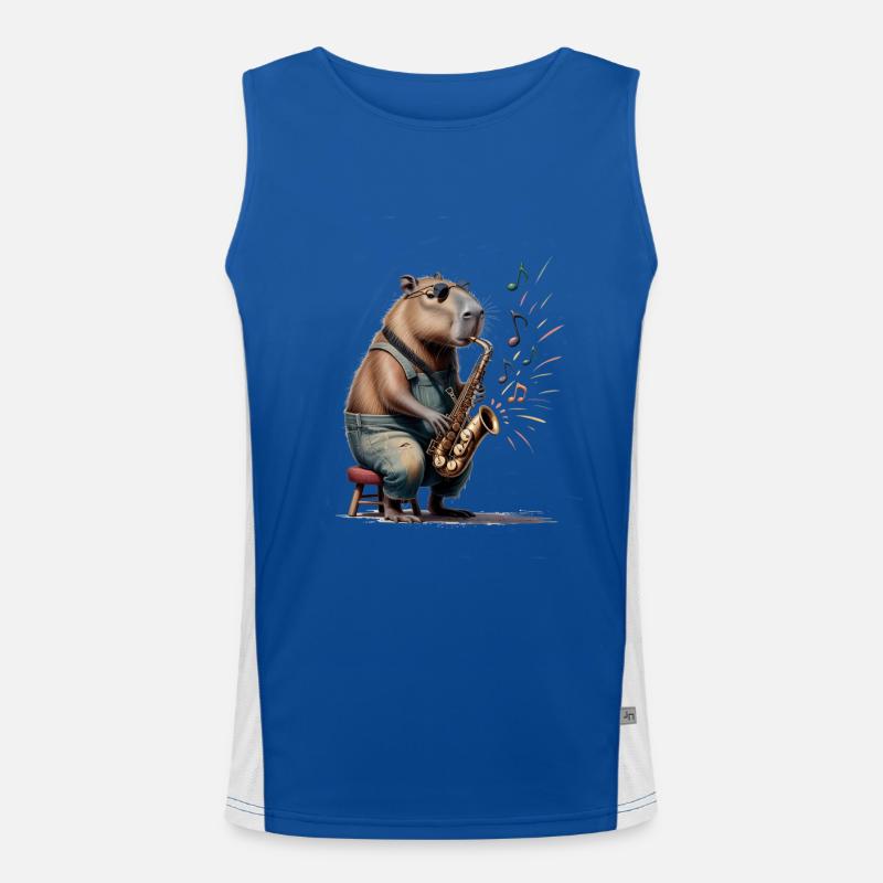 Saxophone jouant du capybara Débardeur respirant contrasté Homme 