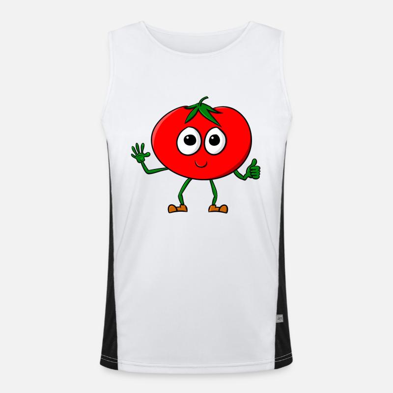 Tomate Comic Funktionelles Kontrast-Tank Top für Männer 