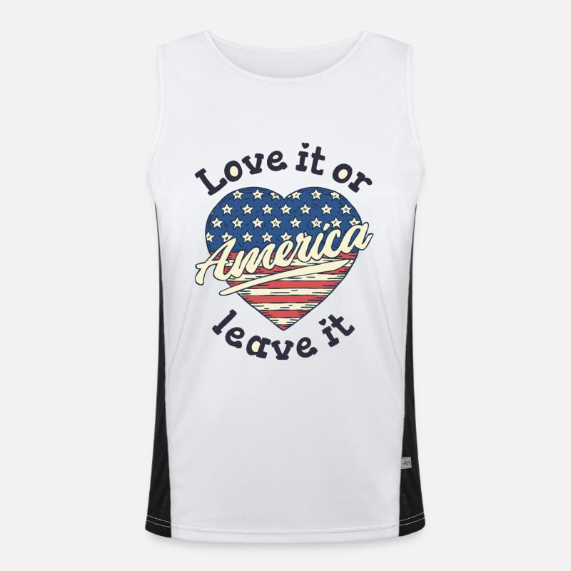 Liebe es oder lass es USA Funktionelles Kontrast-Tank Top für Männer 