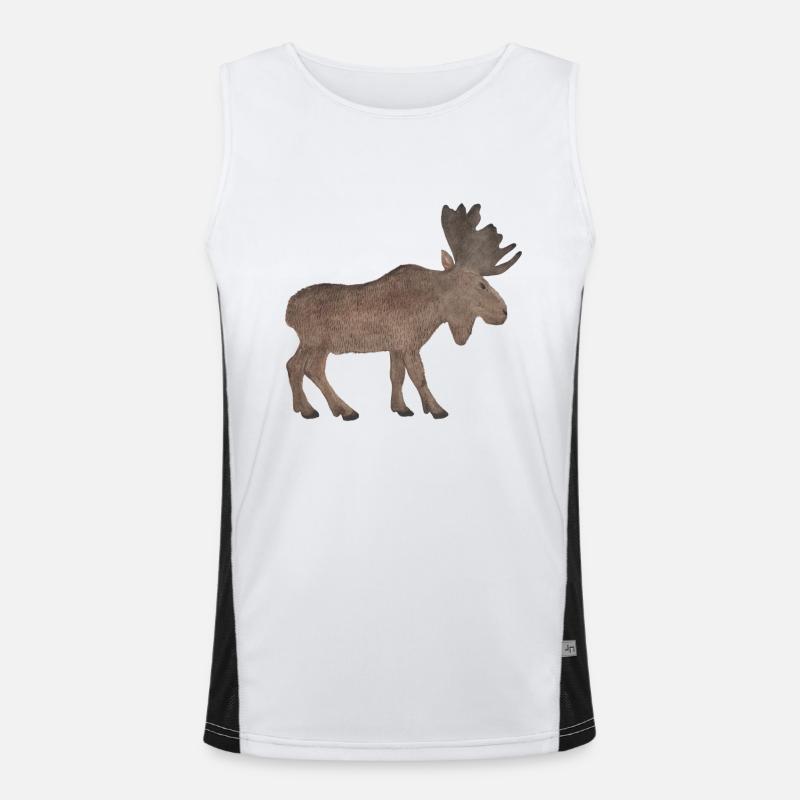 Elch Funktionelles Kontrast-Tank Top für Männer 
