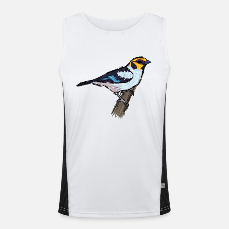 Rotstirntangar/ Flame-Faced Tanager Design I Funktionelles Kontrast-Tank Top für Männer 