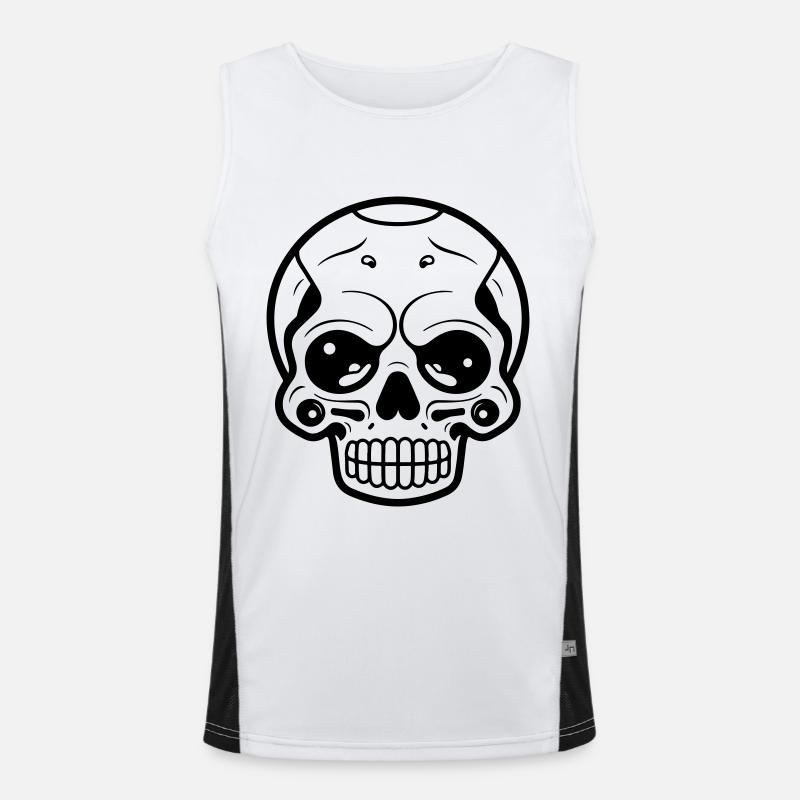 Skull Skeleton Symbol - Men's Functional Contrast Tank Top  - white/black