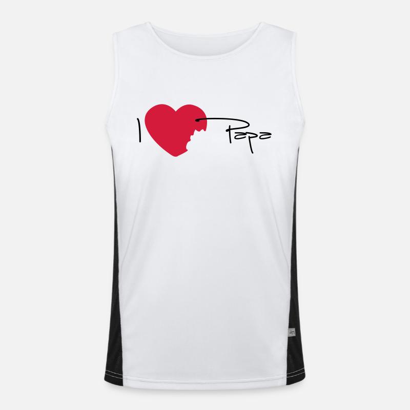 I love papa, J'aime mon papa - version 4 Débardeur respirant contrasté Homme 