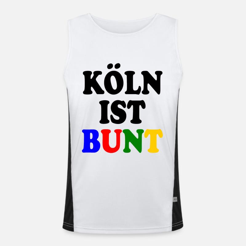 Köln ist bunt Funktionelles Kontrast-Tank Top für Männer 