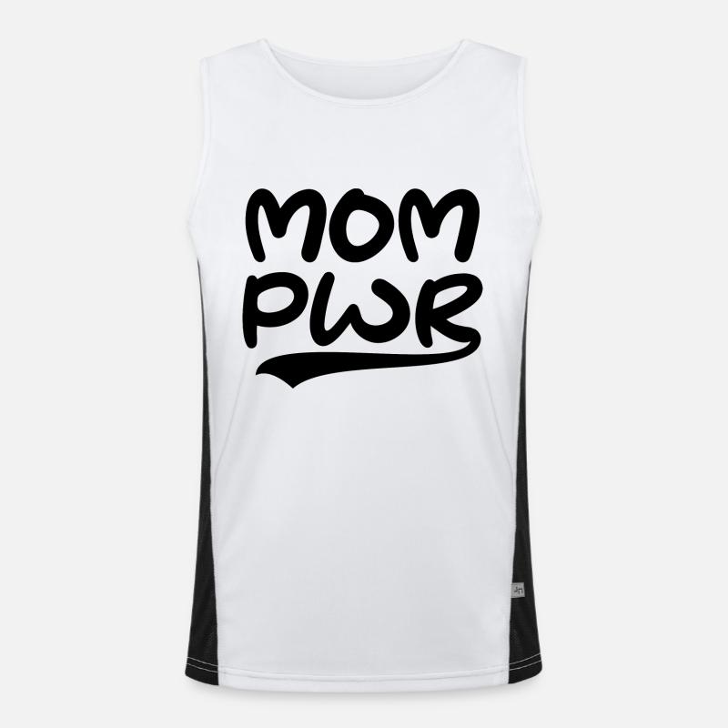 Mom Pwr - Mom Power Muttertags Geschenk Funktionelles Kontrast-Tank Top für Männer 