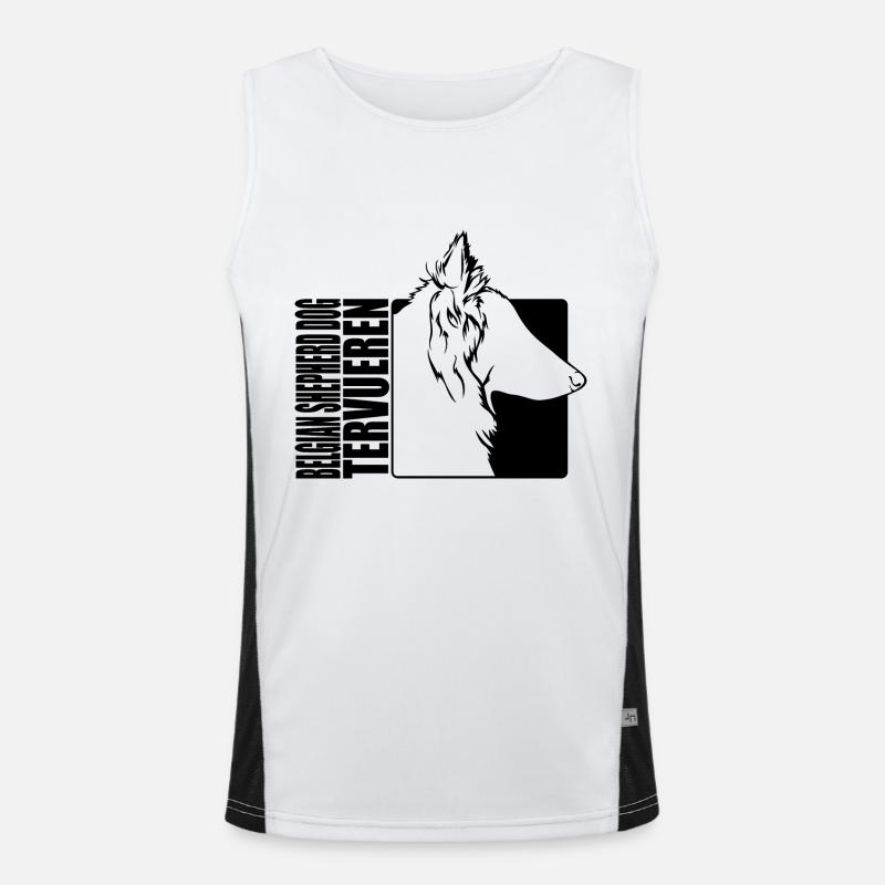 Belgian Shepherd Dog Tervueren Profil Hunde Funktionelles Kontrast-Tank Top für Männer 
