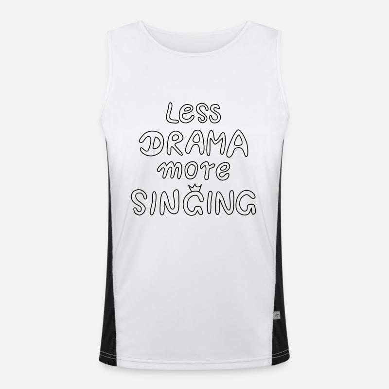 Less Drama More Singing - Black Men's Functional Contrast Tank Top 