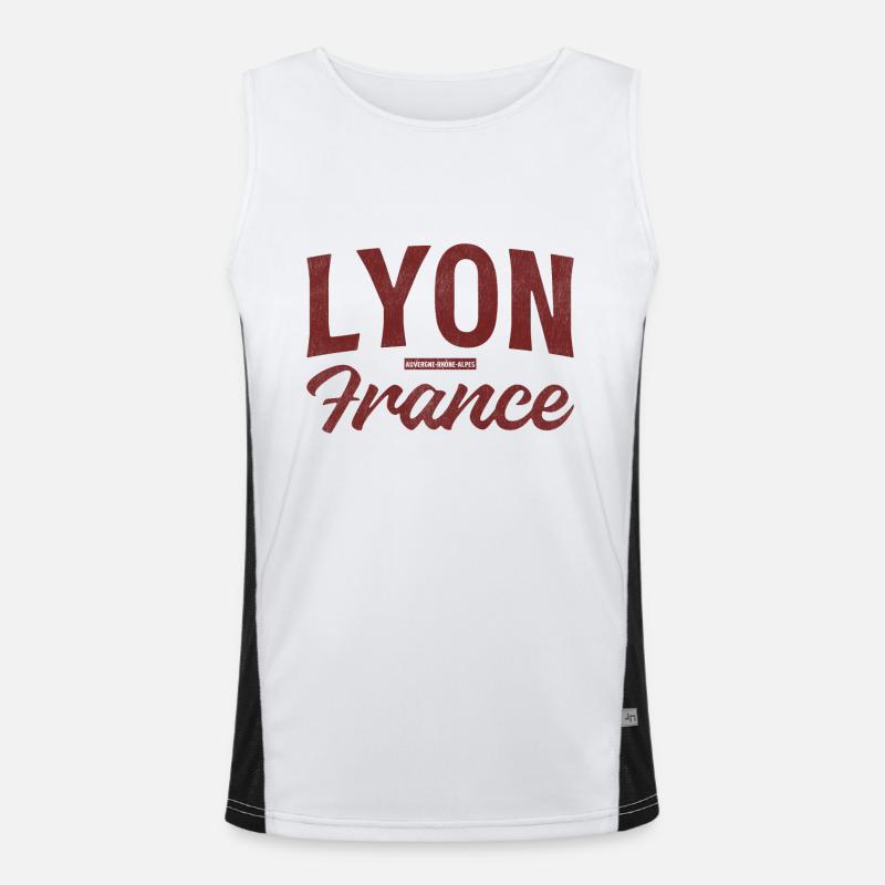 Lyon Frankreich Funktionelles Kontrast-Tank Top für Männer 