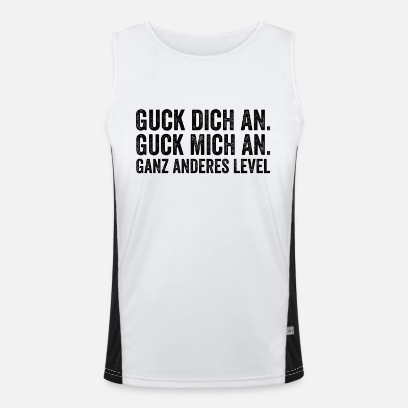 Guck mich an guck dich an ganz anders Level Funktionelles Kontrast-Tank Top für Männer 
