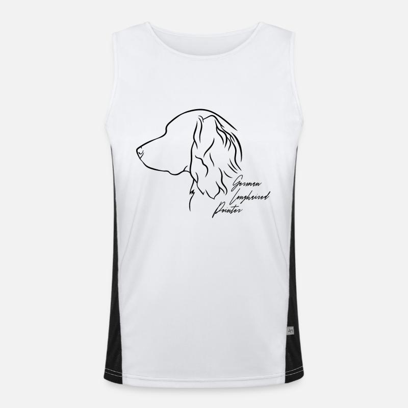 German Longhaired Pointer Profil Hunde Wilsigns Funktionelles Kontrast-Tank Top für Männer 