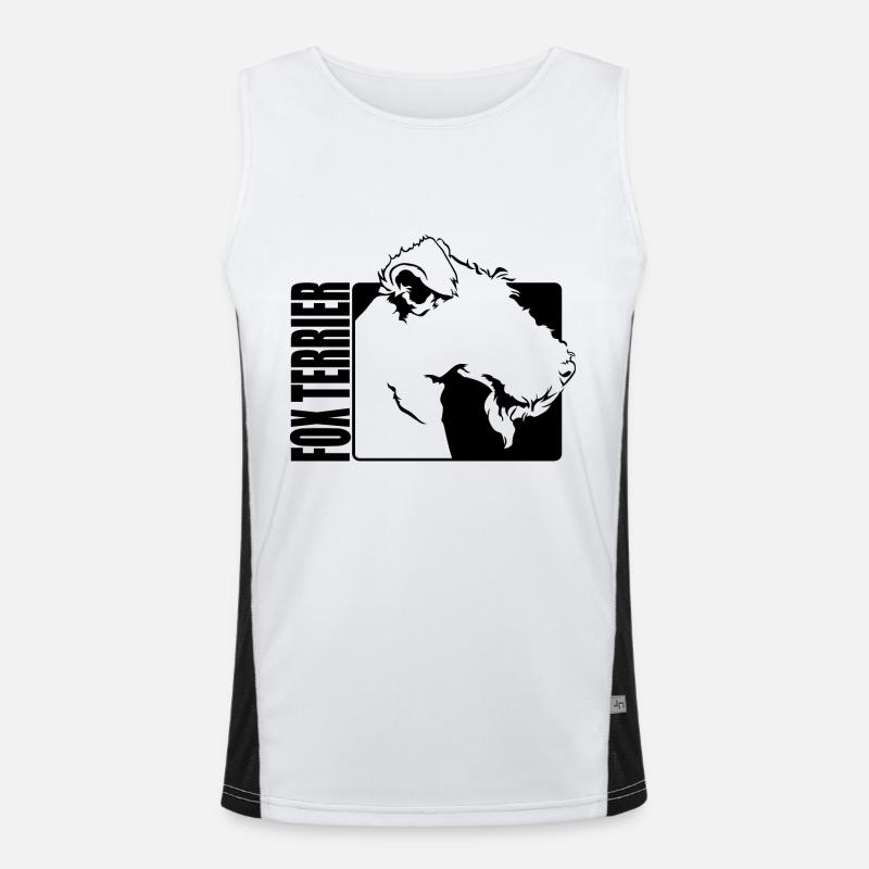 Fox Terrier Profil Chiens Chien Wilsigns Débardeur respirant contrasté Homme 