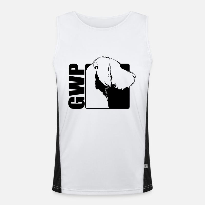 GWP German Wirehaired Pointer Profil Hund Wilsigns Funktionelles Kontrast-Tank Top für Männer 